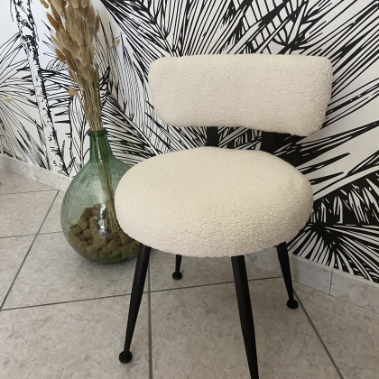 Tabouret tissu bouclette