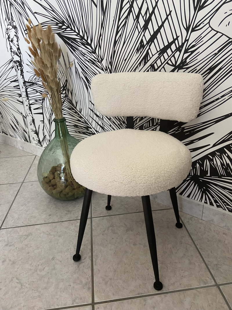 Tabouret tissu bouclette