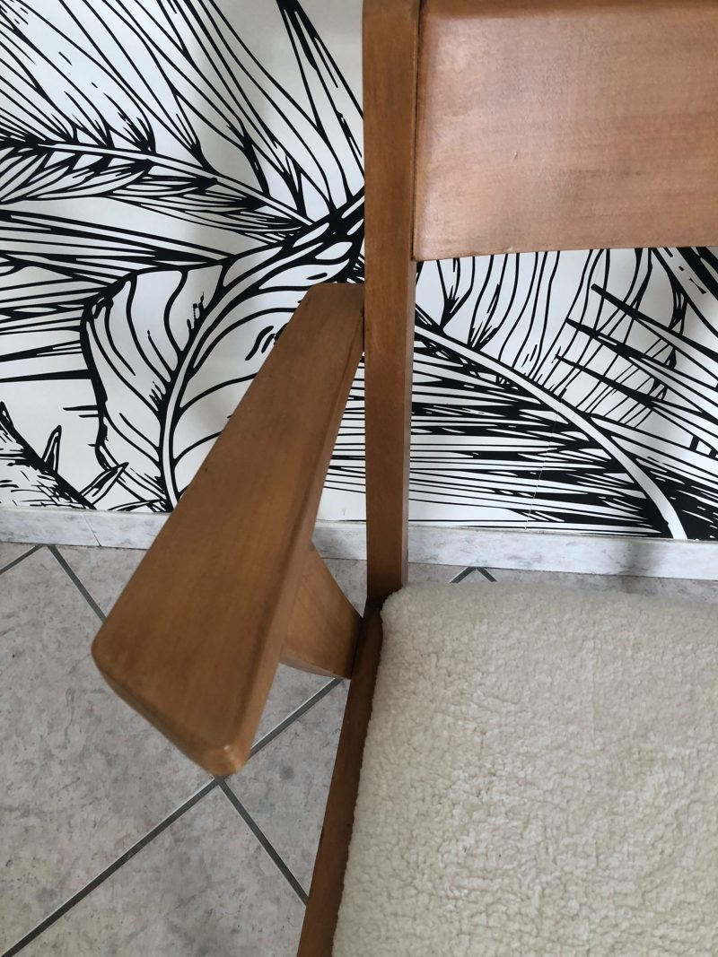 Chaise scandinave tissu bouclette – Image 6